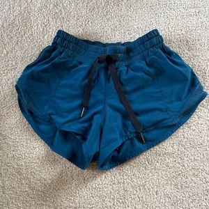 LuluLemon Hotty Hot shorts in Poseidon.